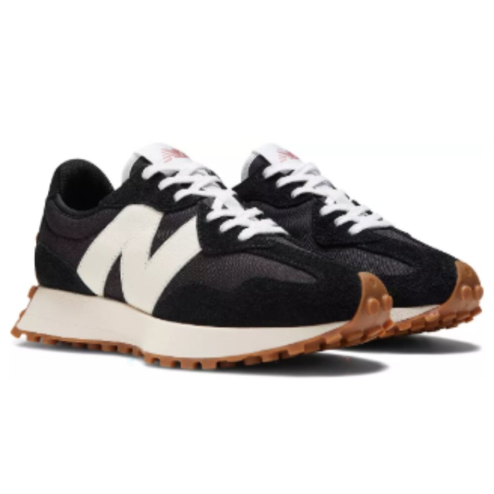 New Balance Women's Black White Gum-Soled Retro Runners